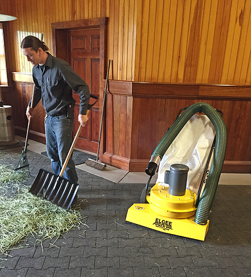 Keeping barn clean with ELGEE Vacuum.