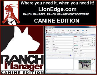Canine Edition of Ranch Manager Software