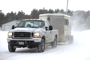 Towing a Horse Trailer in Winter weather.