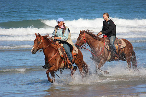 Riding Horses in the water is fun!