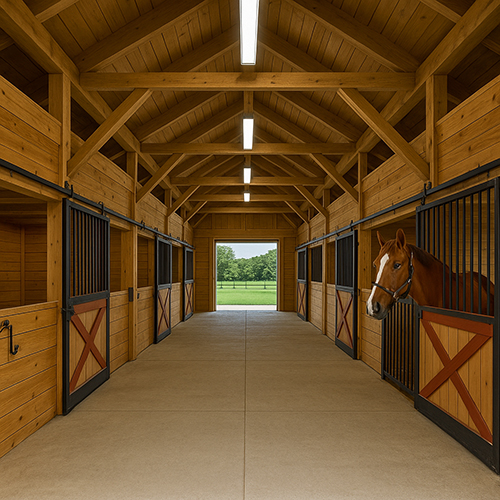 Barn Isles should be clean and free of combustables.