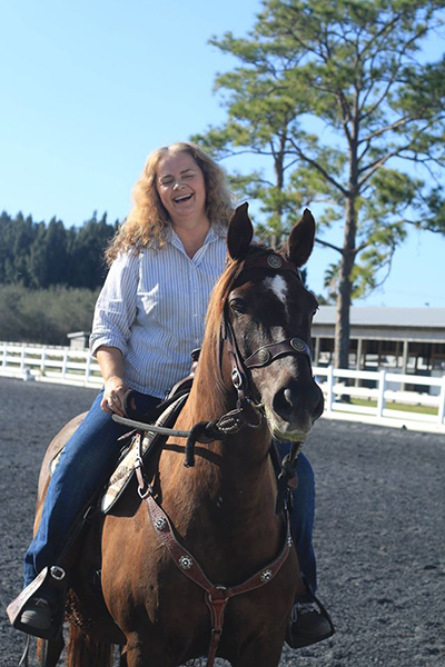Ann Pruitt and her Morgan Horse SUGAR