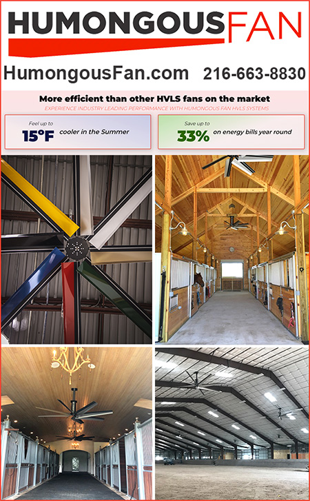 Large Fans for Cooling Horse Barns and Arenas by Humongous Fans!