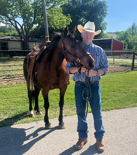 Bob Pruitt with his horse Zoey